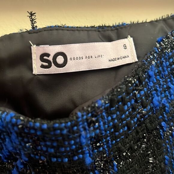 Blue and Black Tweed Skirt (Size: 9 Juniors) NWOT - Picture 4 of 6